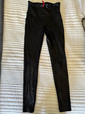 SPANX Black Faux Leather Leggings